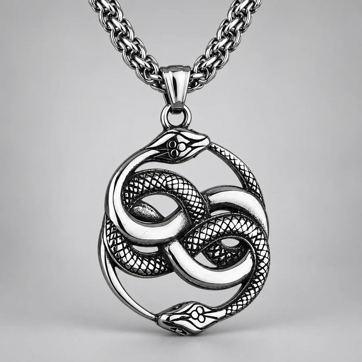 Collier Double Serpent Infini Argenté + chaîne