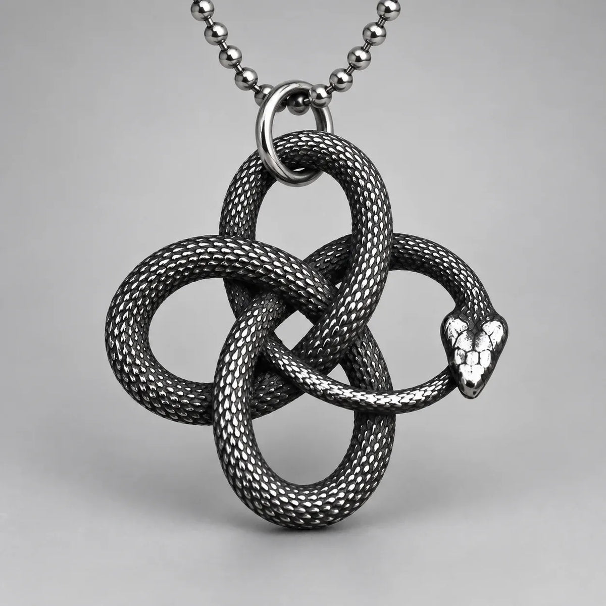 Collier Serpent au Nœud Infini Chaîne à billes