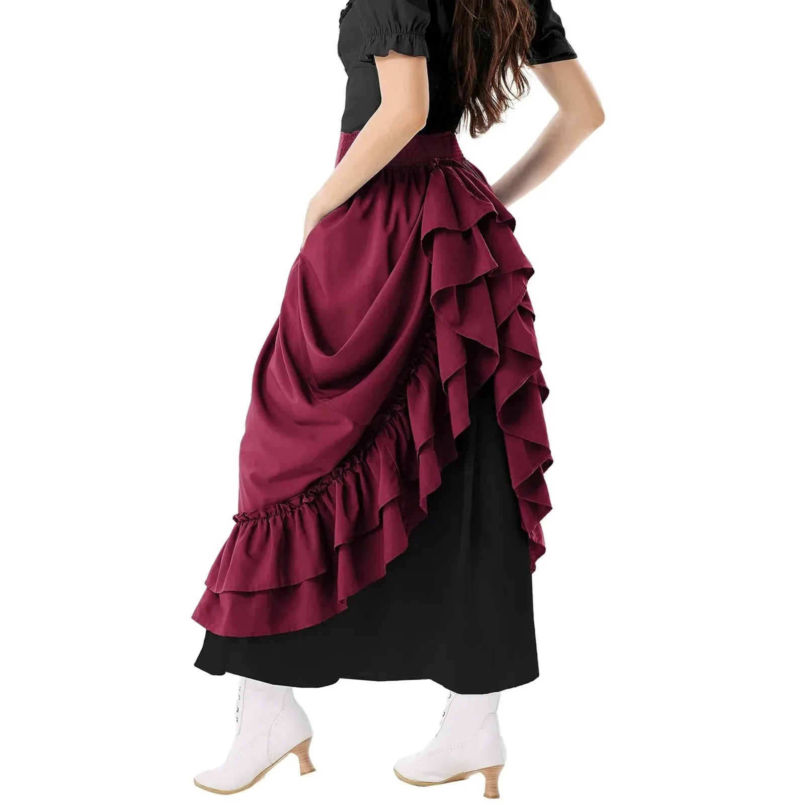 Jupe Victorienne à Drapé Asymétrique