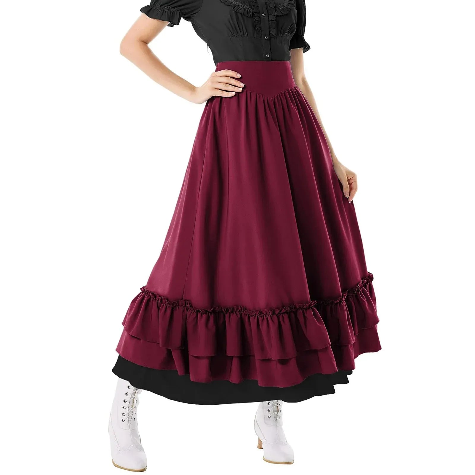 Jupe Victorienne à Drapé Asymétrique