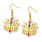 Boucles d'Oreilles Lotus 7 Chakras Goutte Violette - Vignette | Médiéfan