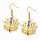 Boucles d'Oreilles Lotus 7 Chakras Goutte Violette Doré