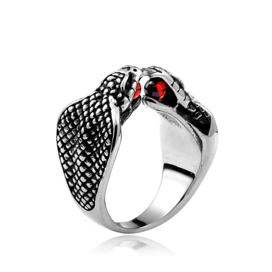 New Fashion Stainless Steel Patterned Rings for Men Women Punk Personalized Creative Simple Ring Luxury Jewelry Gifts Wholesale Snake Ring / 9