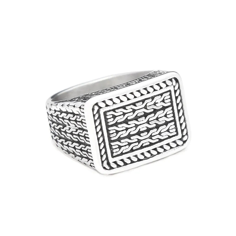 New Fashion Stainless Steel Patterned Rings for Men Women Punk Personalized Creative Simple Ring Luxury Jewelry Gifts Wholesale Style A / 7