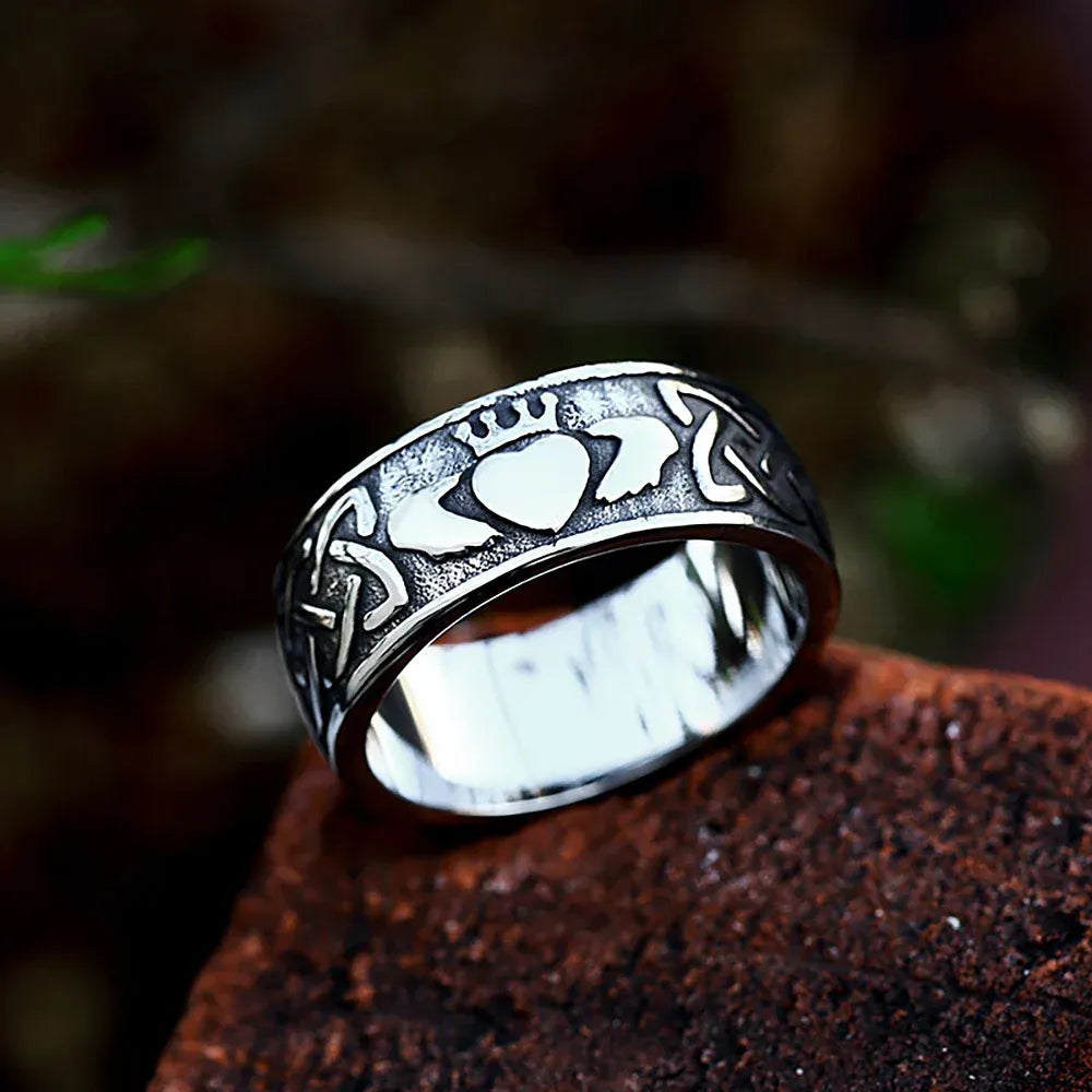New Fashion Stainless Steel Patterned Rings for Men Women Punk Personalized Creative Simple Ring Luxury Jewelry Gifts Wholesale Style D / 7
