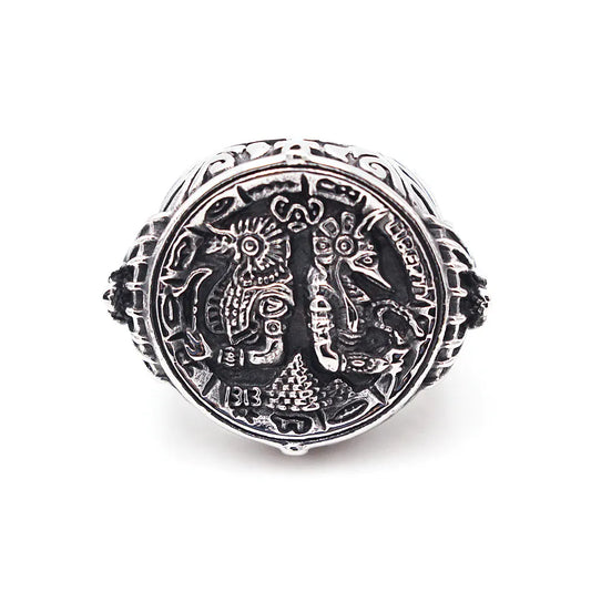 New Fashion Stainless Steel Patterned Rings for Men Women Punk Personalized Creative Simple Ring Luxury Jewelry Gifts Wholesale Style Y / 7
