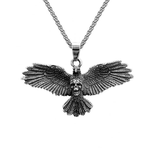 Nordic Vikings Wolf Tooth Pendant Necklace 316L Stainless Steel Hip Hop Rock Fashion Leather Rope Chain Jewelry Gifts Wholesale Style F4 / WHITE