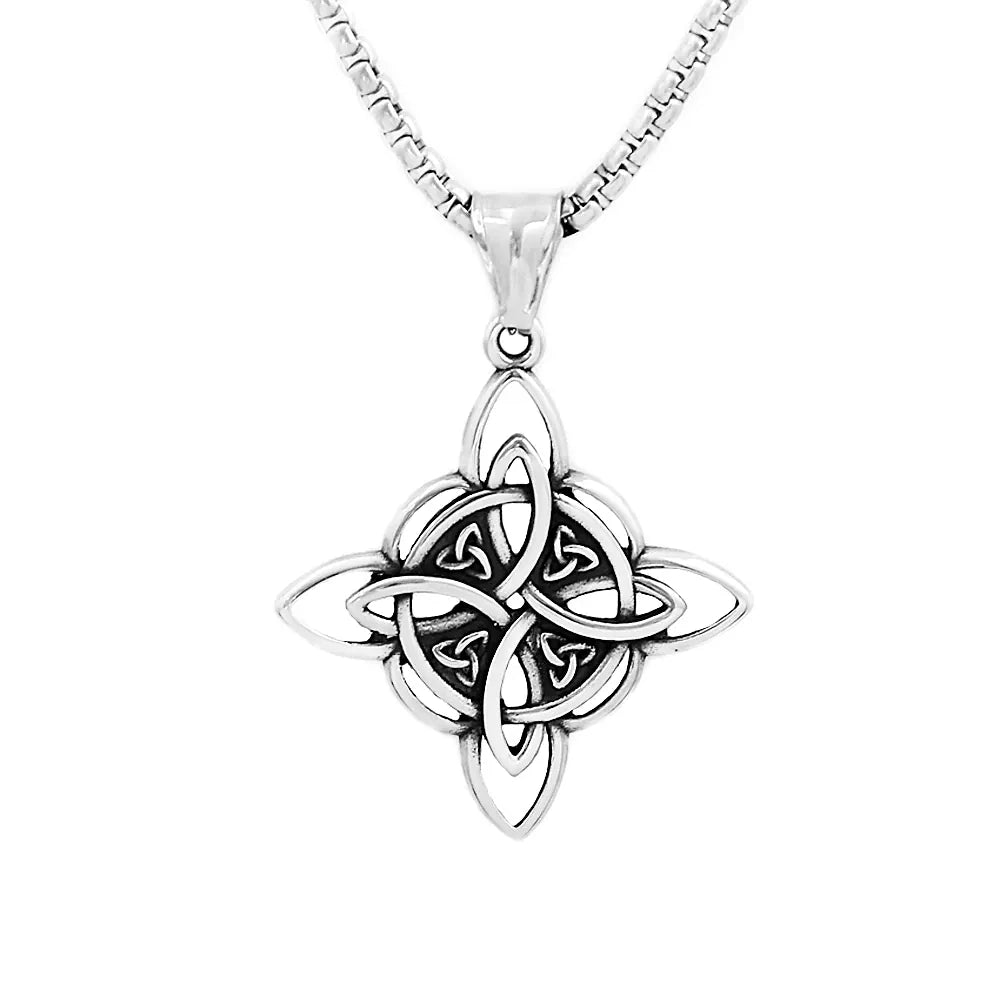Nordic Vikings Wolf Tooth Pendant Necklace 316L Stainless Steel Hip Hop Rock Fashion Leather Rope Chain Jewelry Gifts Wholesale Style G2 / Lemon yellow
