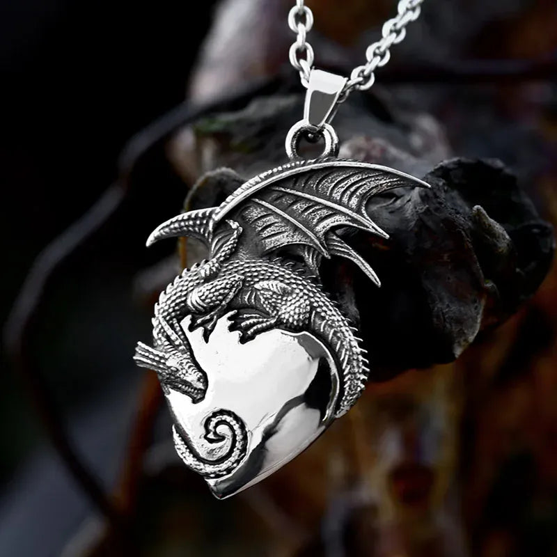 Nordic Vikings Wolf Tooth Pendant Necklace 316L Stainless Steel Hip Hop Rock Fashion Leather Rope Chain Jewelry Gifts Wholesale Style H3 / WHITE