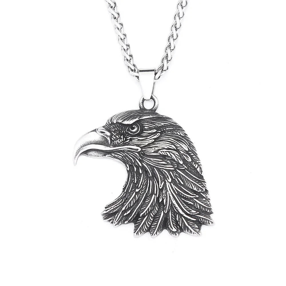 Nordic Vikings Wolf Tooth Pendant Necklace 316L Stainless Steel Hip Hop Rock Fashion Leather Rope Chain Jewelry Gifts Wholesale Style H9 / WHITE