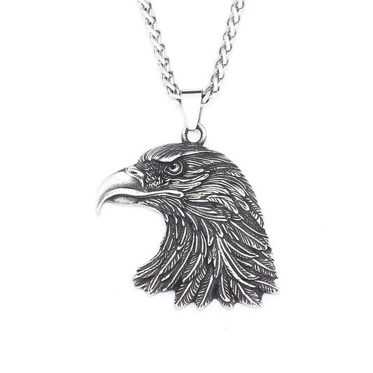 Nordic Vikings Wolf Tooth Pendant Necklace 316L Stainless Steel Hip Hop Rock Fashion Leather Rope Chain Jewelry Gifts Wholesale Style H9 / WHITE