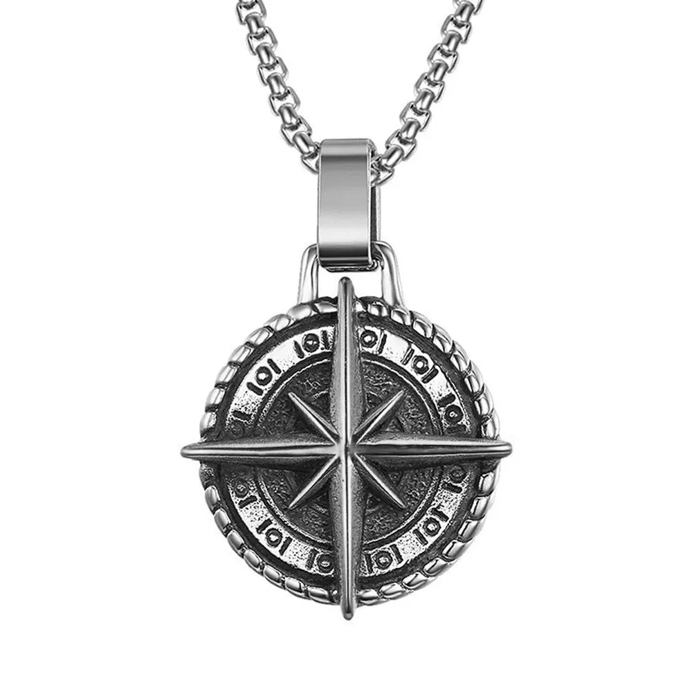 Nordic Vikings Wolf Tooth Pendant Necklace 316L Stainless Steel Hip Hop Rock Fashion Leather Rope Chain Jewelry Gifts Wholesale Style I3 / WHITE