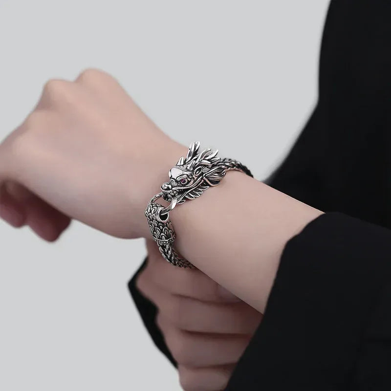 Nouveau Bracelet en argent Sterling 925, chaîne Vintage, chaîne Dragon, fermoir à homard pour femmes et hommes, bijoux de fiançailles, de mariage, cadeaux