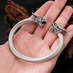 Jonc Viking Têtes de Loup Torsadé Vintage - Vignette | Médiéfan