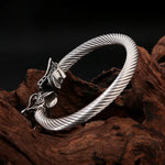 Jonc Viking Têtes de Loup Torsadé Vintage - Vignette | Médiéfan