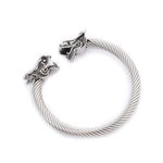 Jonc Viking Têtes de Loup Torsadé Vintage - Vignette | Médiéfan