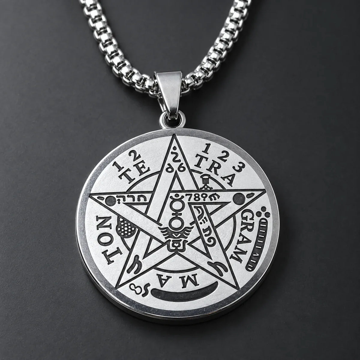 Collier Pentacle Tétragrammaton — version argent