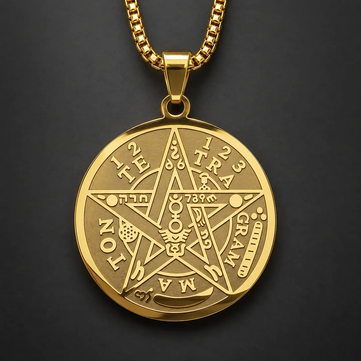 Collier Pentacle Tétragrammaton — version dorée
