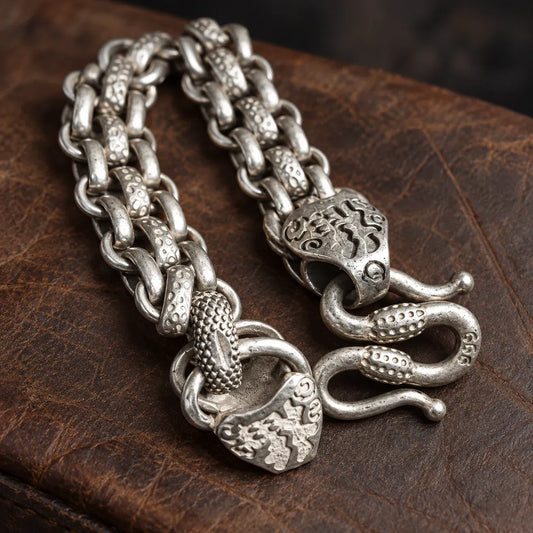 Bracelet Serpent Ancien à Fermoir Crochet
