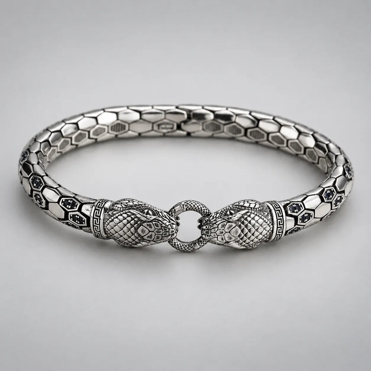 Bracelet Serpents Jumeaux à l'Anneau sur fond clair