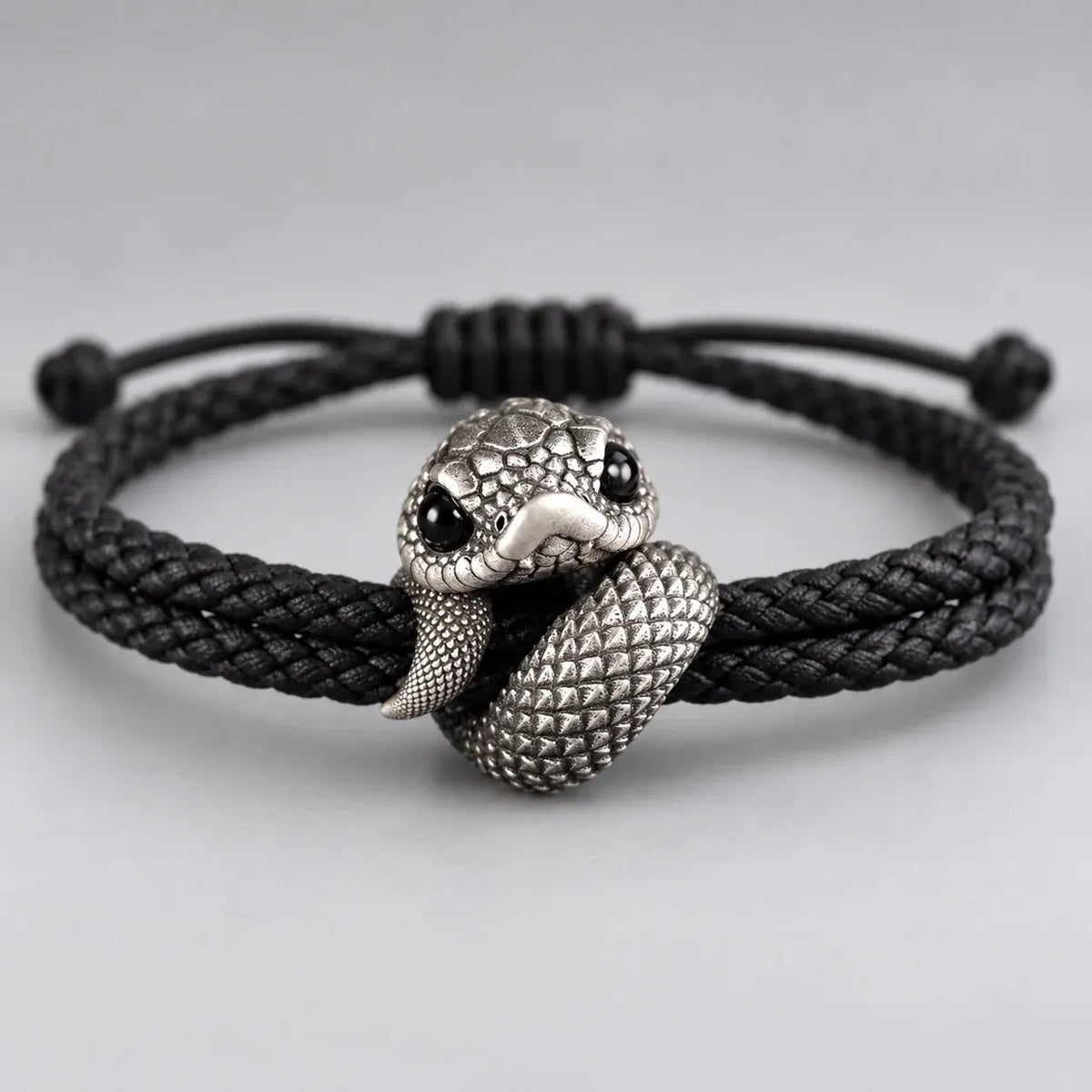 Bracelet Cordon Serpent Lové — Noir