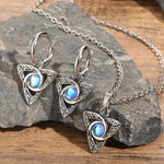 Parure Triquetra à Pierre Bleue Irisée - Vignette | Médiéfan
