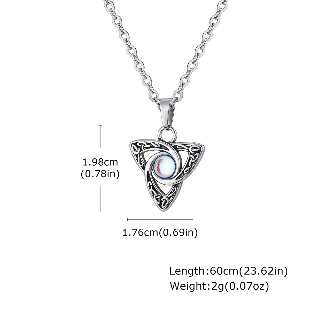 Parure Triquetra à Pierre Bleue Irisée Collier