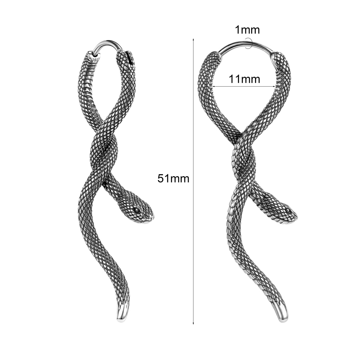 Pendantes Long Serpent Noué