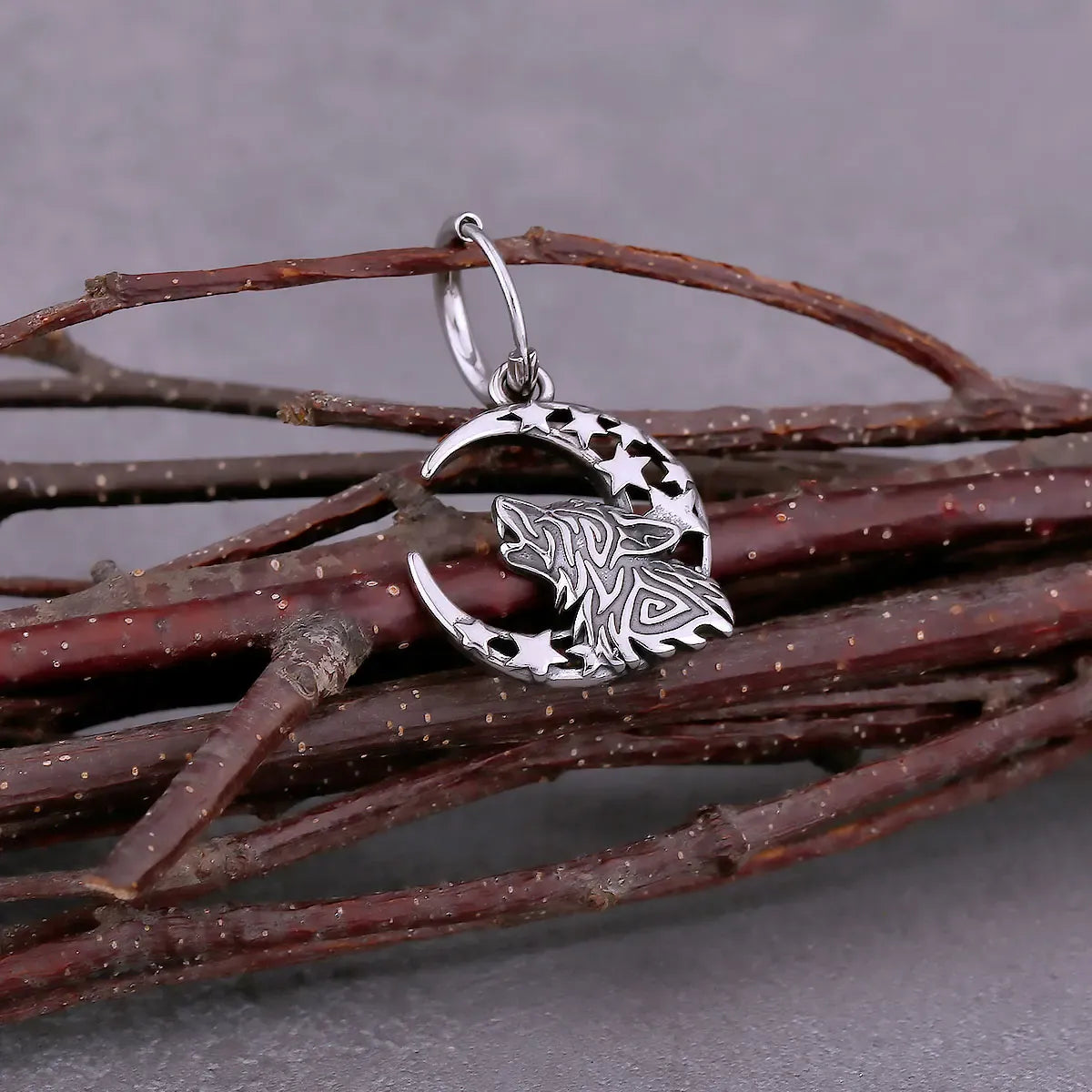 Pendantes Loup & Croissant de Lune