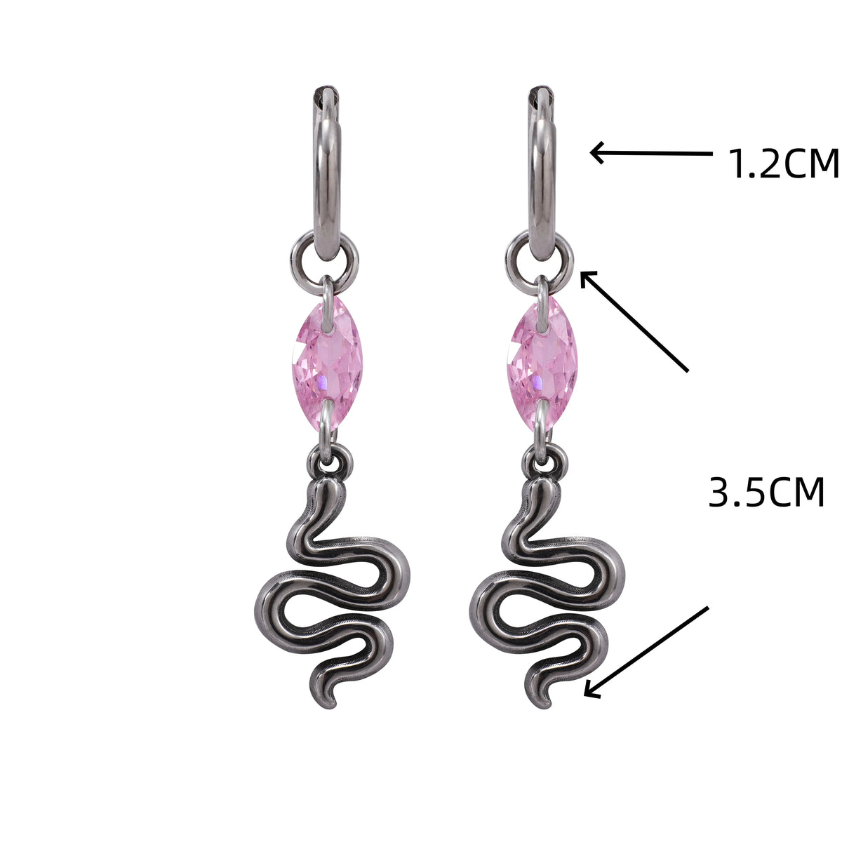 Pendantes Serpent au Zircon Navette