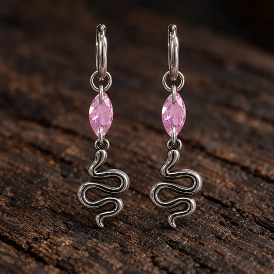 Pendantes Serpent au Zircon Navette