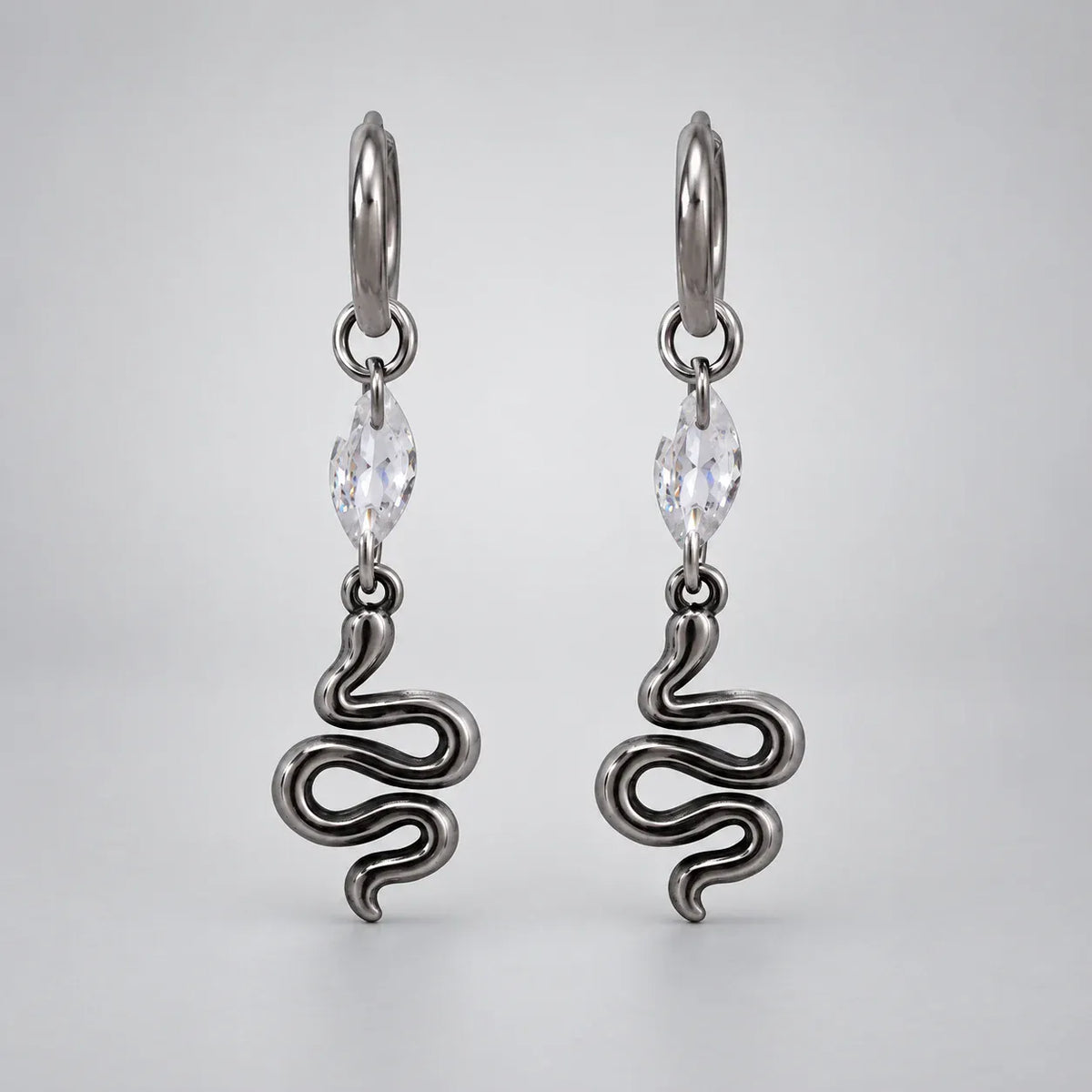 Pendantes Serpent au Zircon Navette Cristal
