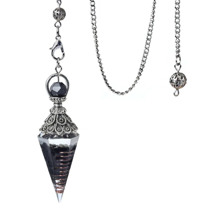 Pendule Cône Serti en Pierre Pierre noire