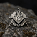 Pin’s franc-maçon compas et équerre acier et or - Vignette | Médiéfan