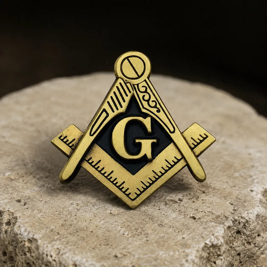 Pin's franc-maçon compas et équerre lettre G