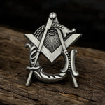 Pin’s franc-maçon compas et équerre ornementé - Vignette | Médiéfan