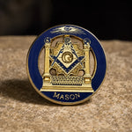 Pin's franc-maçon médaillon bleu « Mason » - Vignette | Médiéfan
