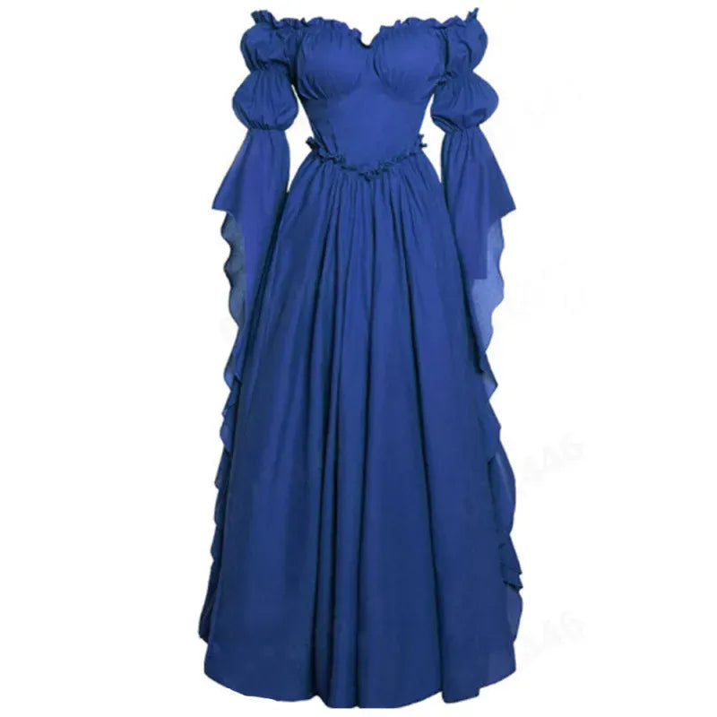 Robe de Cour Médiévale Bleu / S