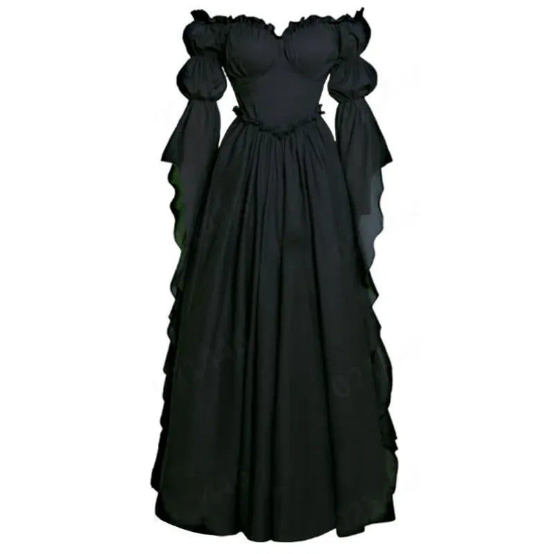 Robe de Cour Médiévale Noir / S