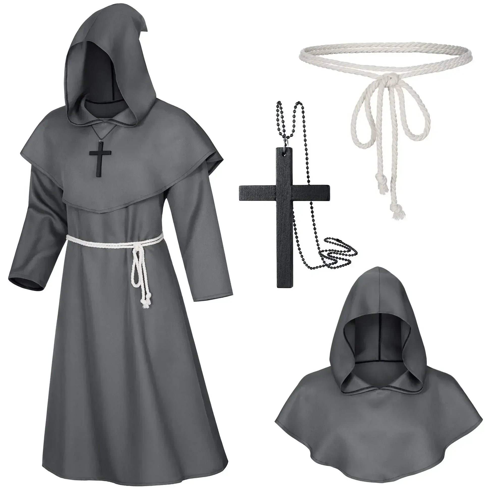 Robe de Moine à Capuche Gris / XL