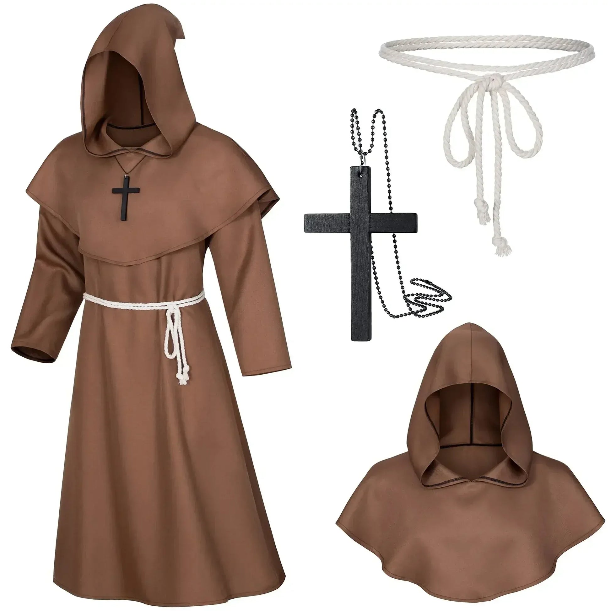 Robe de Moine à Capuche Marron / XL