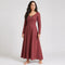 Robe de Paysanne Médiévale Bordeaux / S