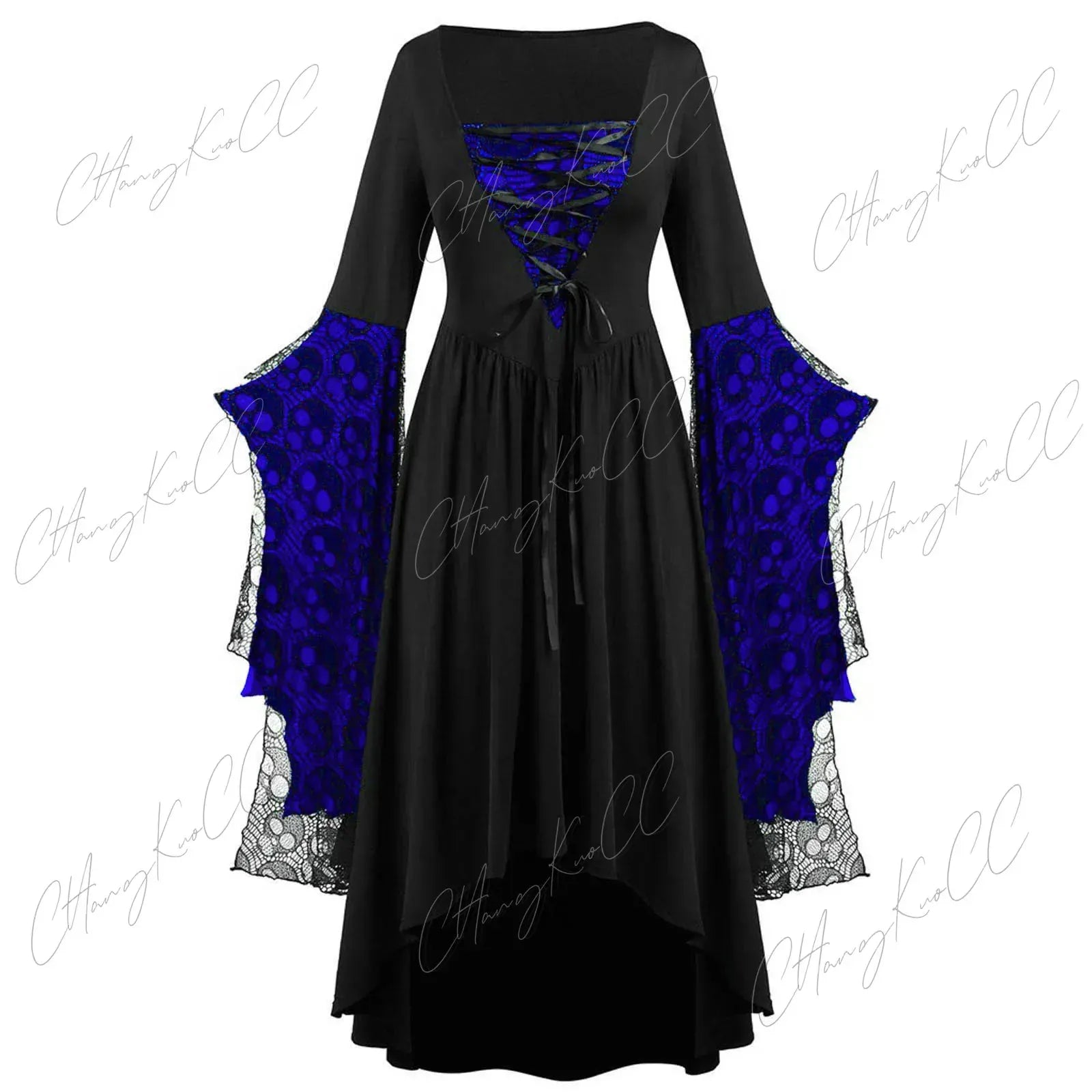 Robe Gothique de Sorcière Bleu foncé / XXXL