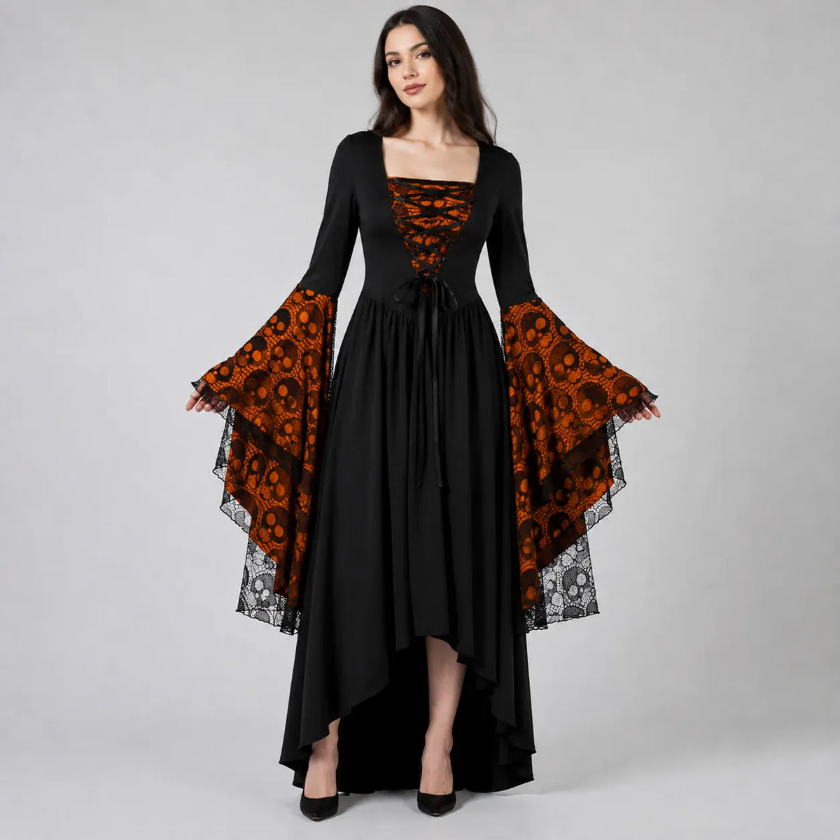 Robe Gothique de Sorcière Orange / S