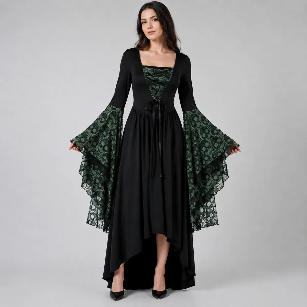 Robe Gothique de Sorcière Vert / S