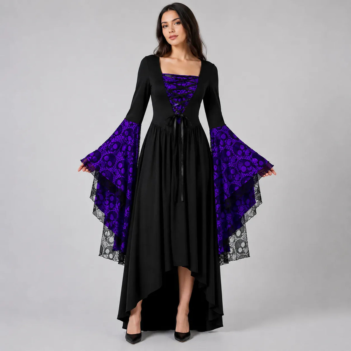 Robe Gothique de Sorcière Violet foncé / S