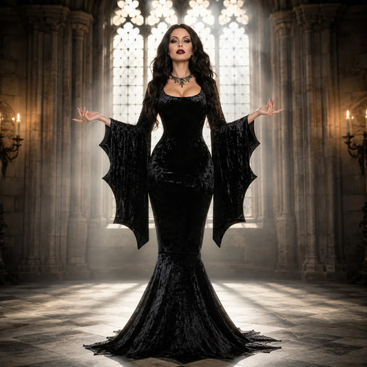 Robe Gothique Longue à Traîne