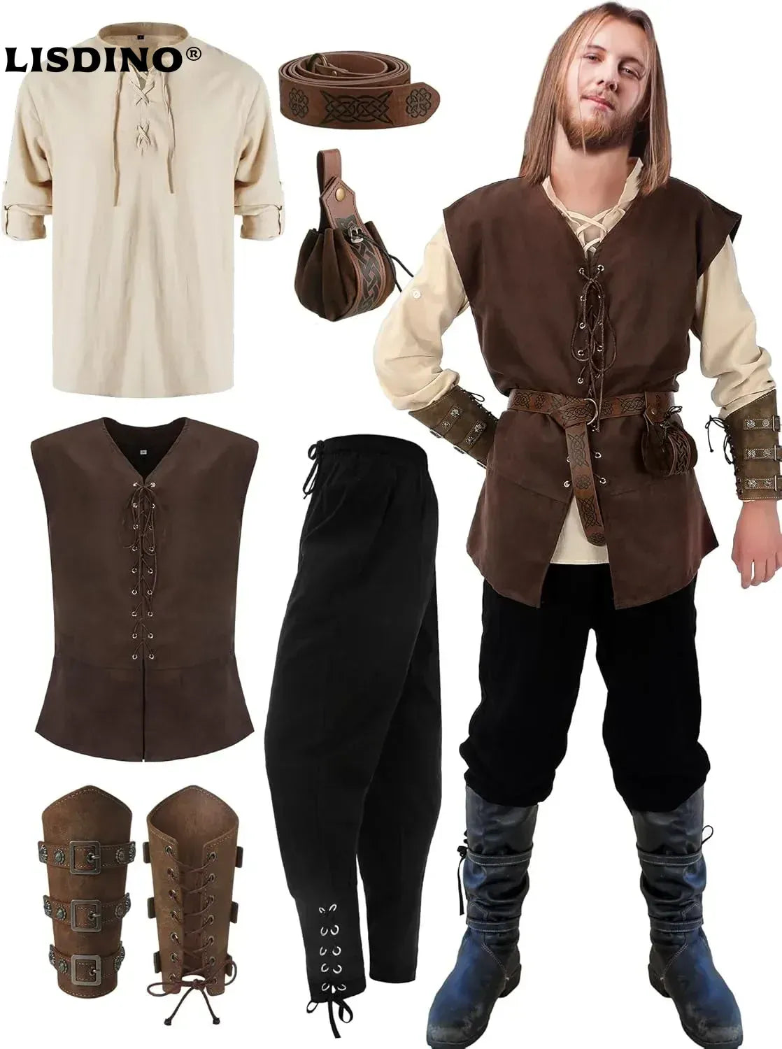 Tenue Médiévale Complète (6 Pièces)