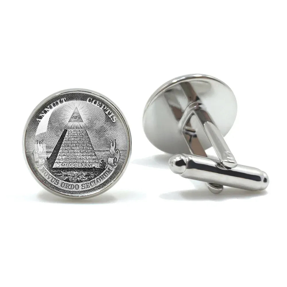 Vintage hommes manchette franc-maçon Illuminati templiers Logo maçon maçonnique verre gemme boutons de manchette costume boutons de manchette hommes chemise accessoires 21