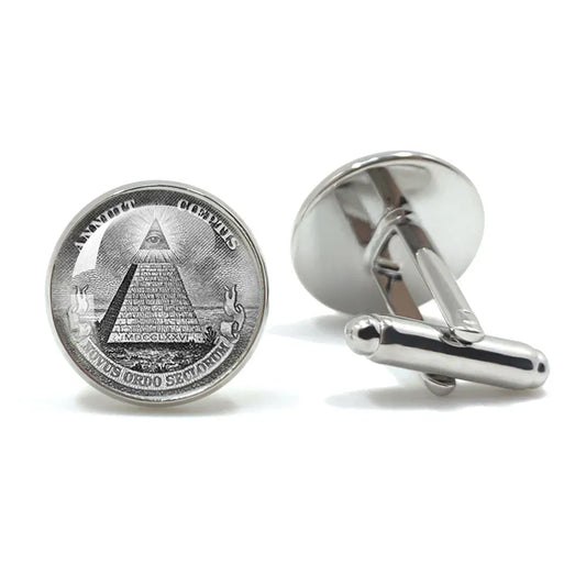 Vintage hommes manchette franc-maçon Illuminati templiers Logo maçon maçonnique verre gemme boutons de manchette costume boutons de manchette hommes chemise accessoires 21